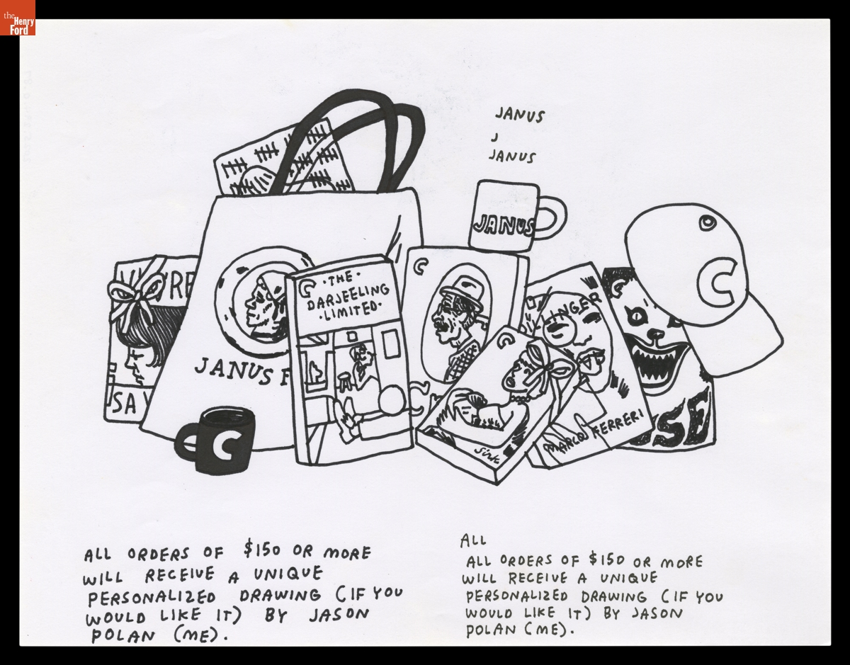 Process Sketches by Jason Polan for The Criterion Collection and Janus Films, 2008
