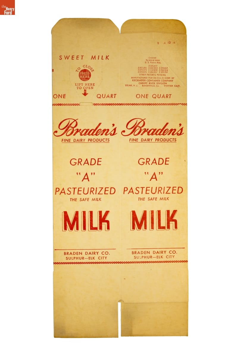 Braden Dairy Co. Milk Carton