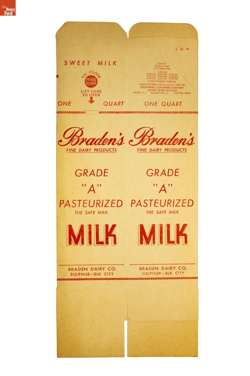 Braden Dairy Co. Milk Carton