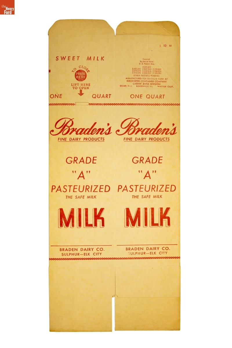 Braden Dairy Co. Milk Carton