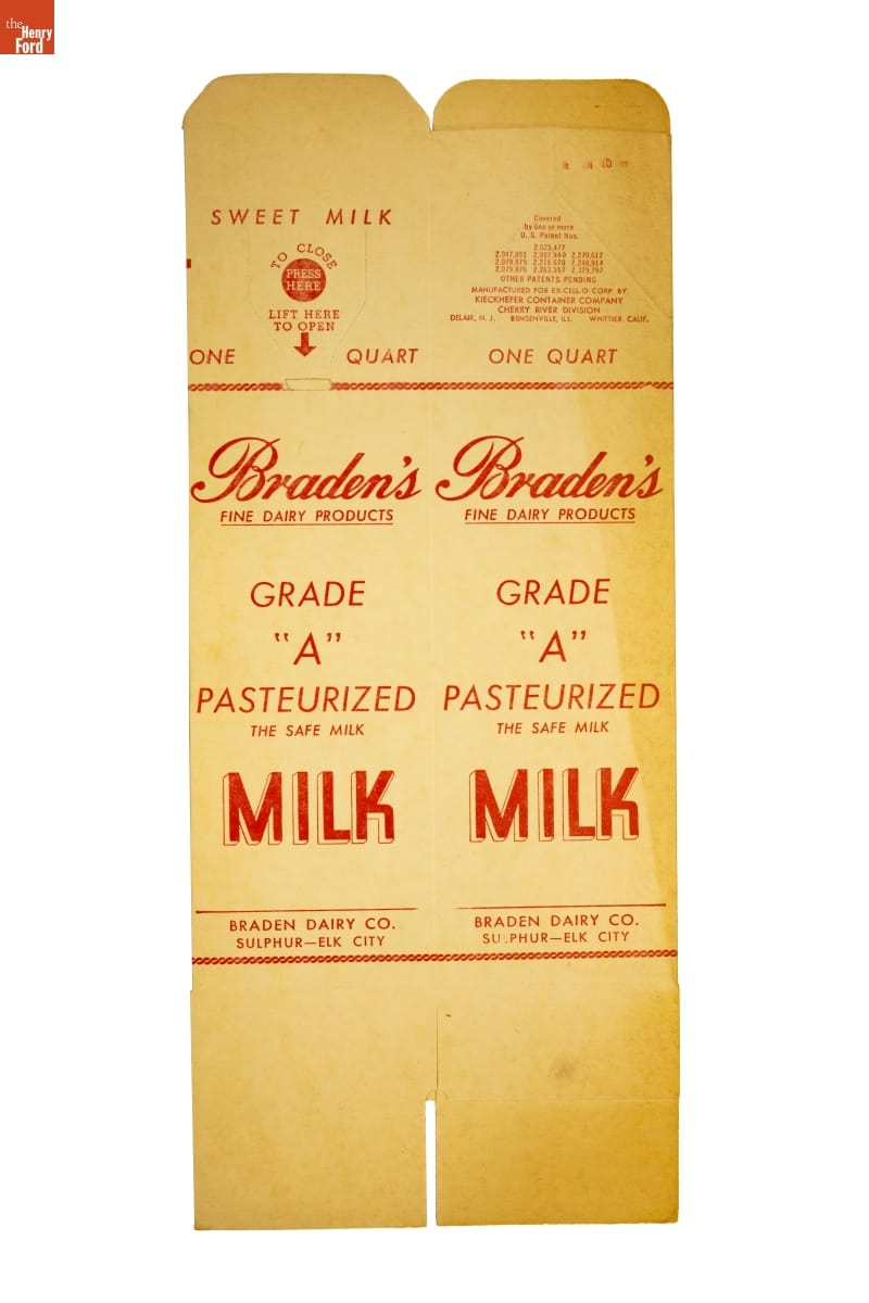 Braden Dairy Co. Milk Carton