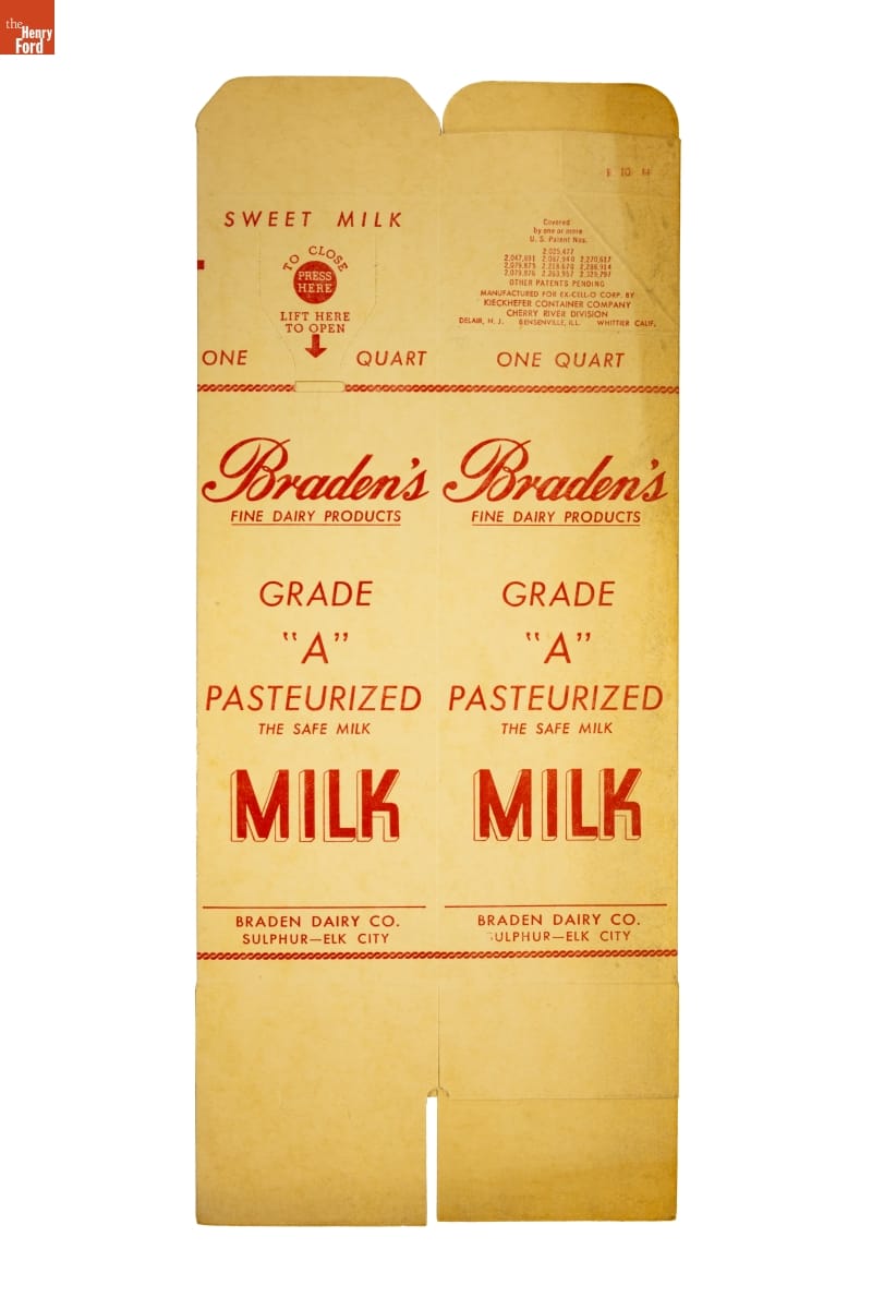 Braden Dairy Co. Milk Carton