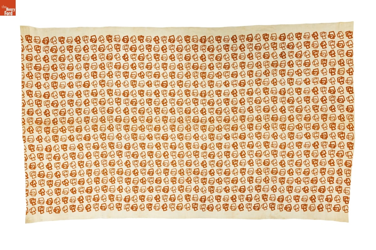 "Strings in Terracotta" Textile, circa 1945