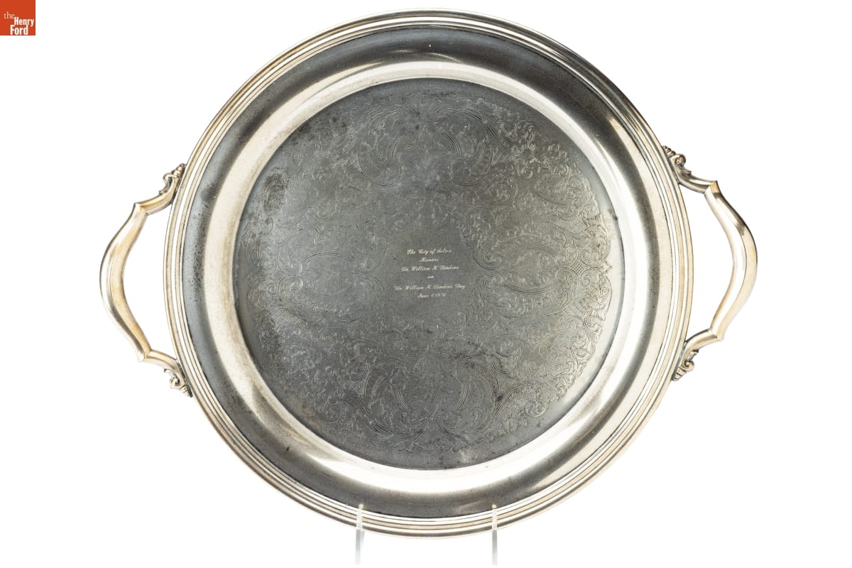 "The City of Selma Honors Dr. William H. Dinkins on Dr. William H. Dinkins Day June 1, 1976" Serving Tray