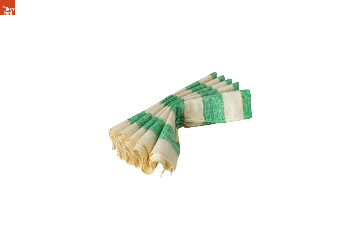 Starco "Kitchen Stripe" Green Towel, 1960-1965