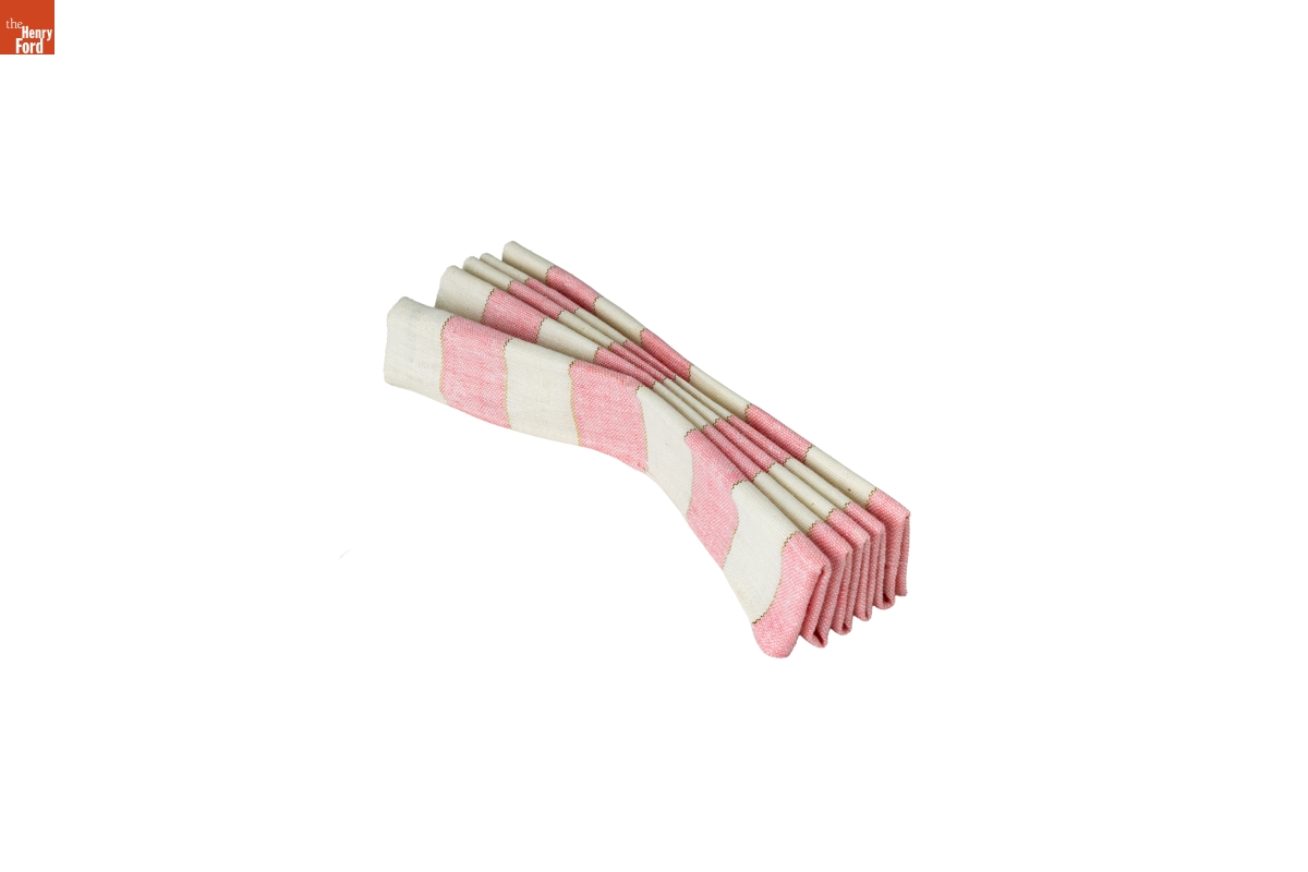 Starco "Kitchen Stripe" Pink Towel, 1960-1965
