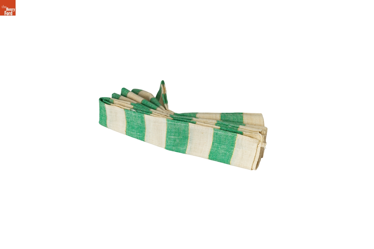 Starco "Kitchen Stripe" Green Towel, 1960-1965