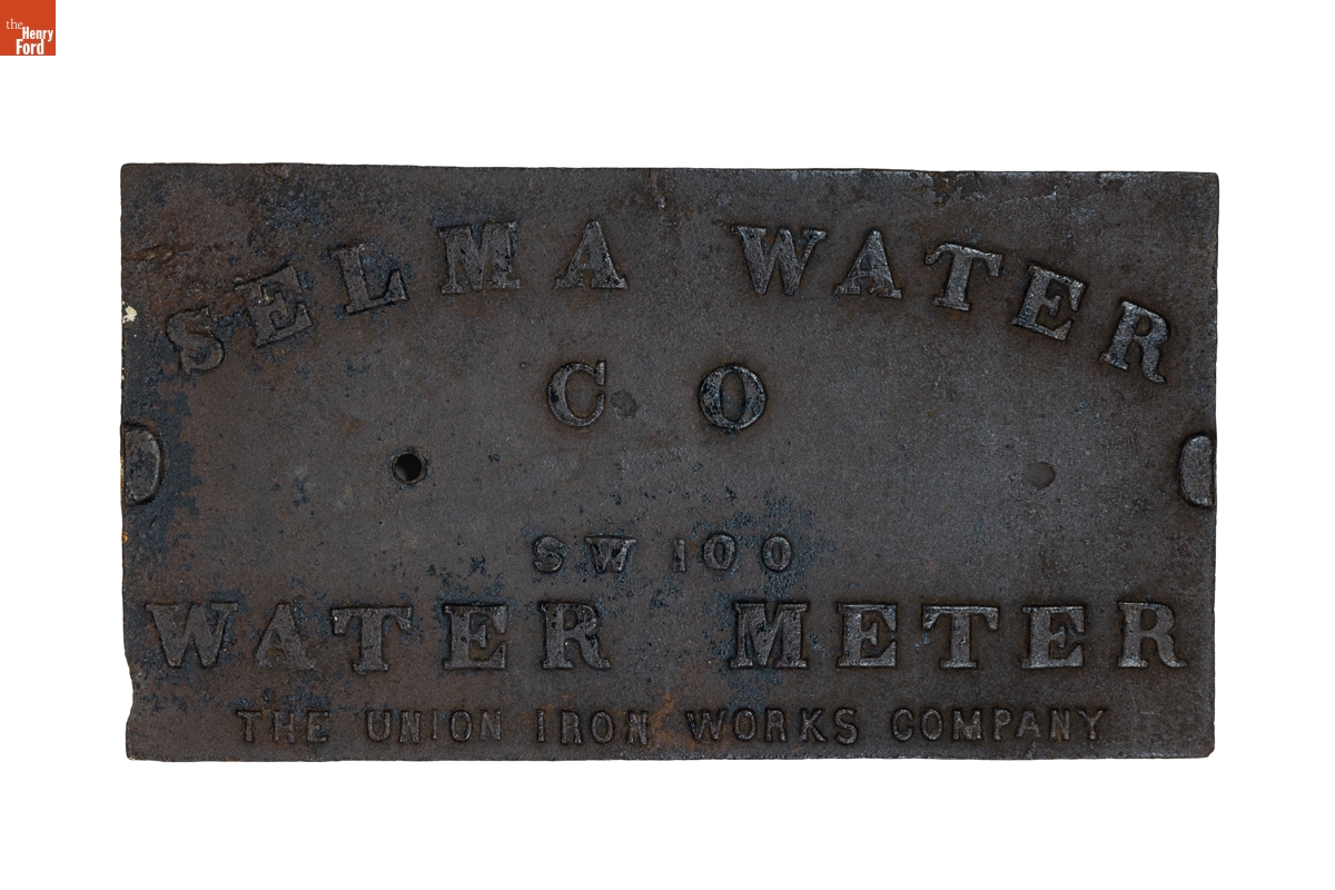 Selma Water Meter Plaque, Selma, Alabama