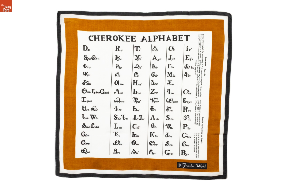 "Cherokee Alphabet" Scarf, 1967