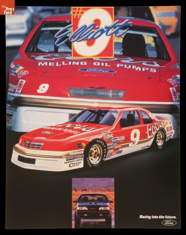 Advertising Poster, Ford Motor Company, "Racing into the Future," 1987