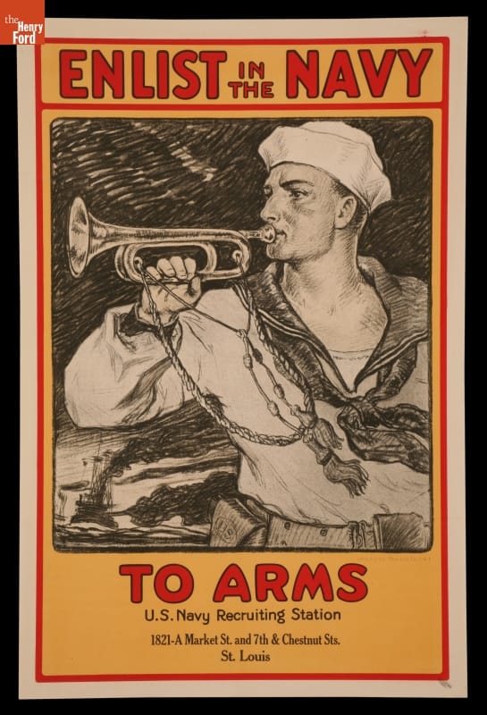 World War I Poster, "Enlist in the Navy - To Arms," circa 1917