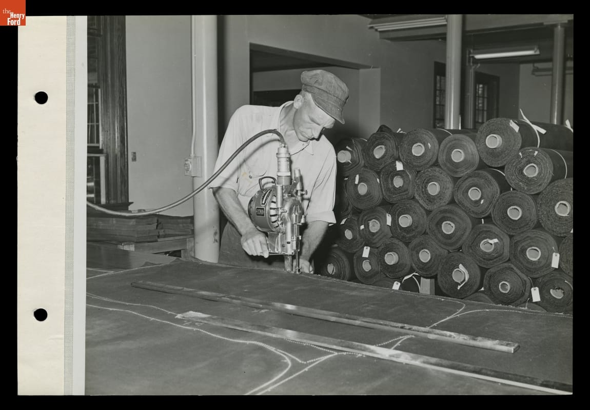 Cutting Fabric at Ford Village Industries Plant, Clarkston, Michigan, 1945