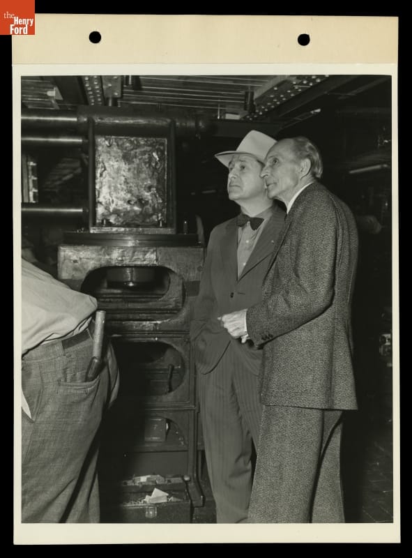 Henry Ford and Harry Bennett at Willow Run Bomber Plant, 1942