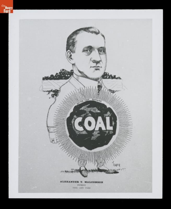 Drawing of Alexander Y. Malcomson and his Coal Company's Logo, circa 1905
