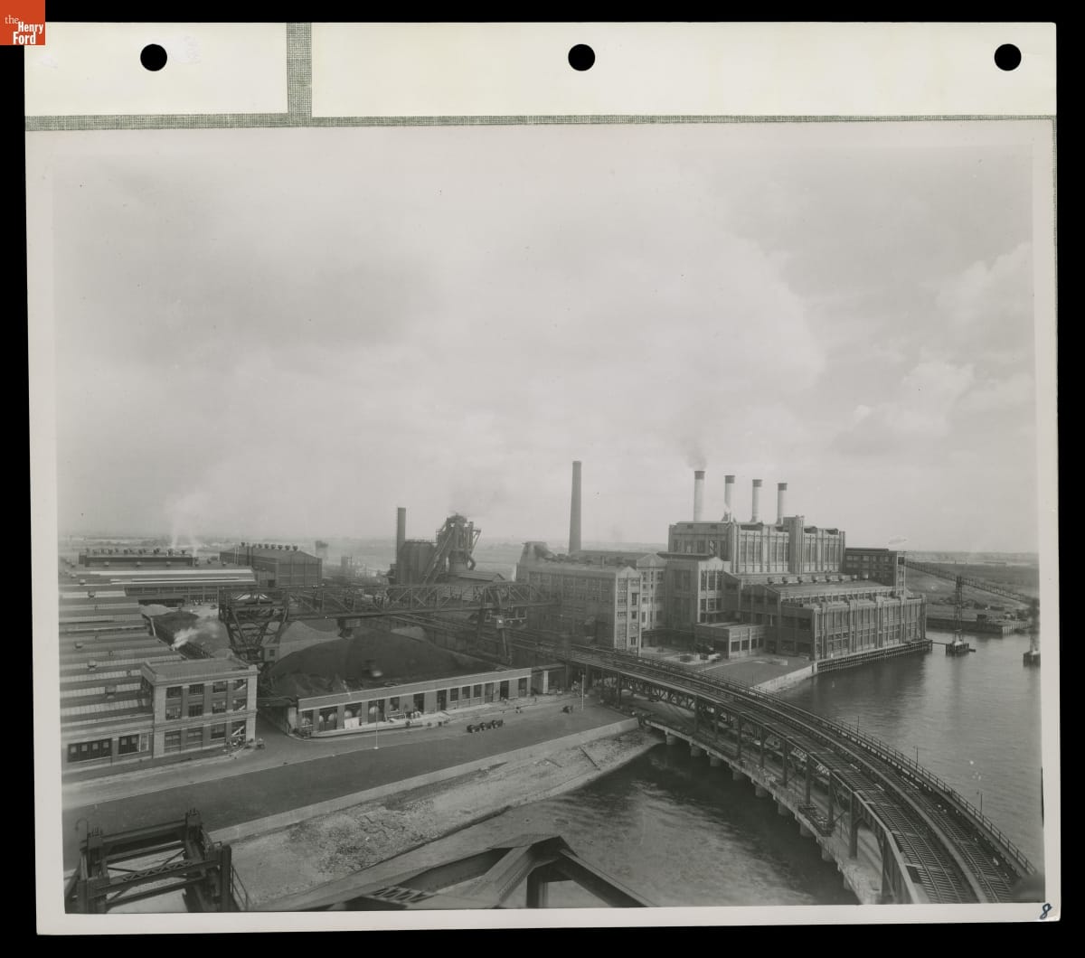 View Overlooking Ore Yard and Power House at the Ford Plant in Dagenham,  England, 1946